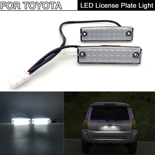 License lamp For Toyota 4 Runner 1996-2019 Sequoia 2008-2019 Car Vehicle Super Bright White LED License Plate Lights