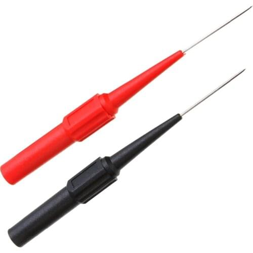 2pcs Insulation Piercing Needle Non-destructive Multimeter Test Probes Red/Black 30V-60V For Banana Plug