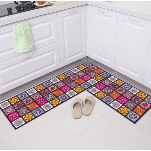 2021 Hot Sale Kitchen Floor Mat Bathroom Anti-slip Long Strip Mats Home Geometry Printed Entrance Doormat Living Room Decor Rugs