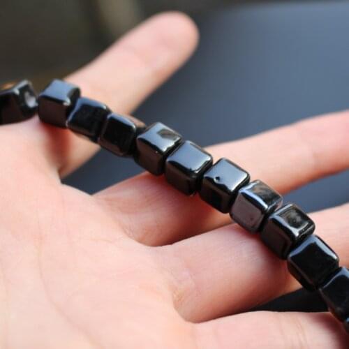 32Pcs/Lot 8.5mm Black Color Squaer Beads Cube Ceramic Beads Plated for jewelry making