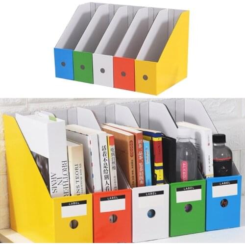 5Pcs/Set Paper Cardboard File Magazine Holder Colorful Desk Storage Organizer Document Stand Rack for Home Office Supplies