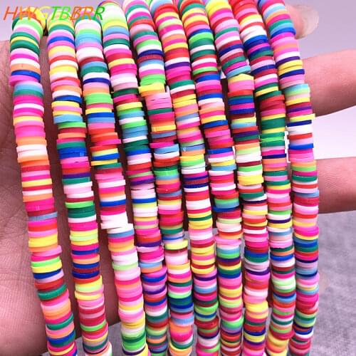6mm Flat Round Color Polymer Clay Beads Slices for Girls Bracelet Making Diy Necklace&Bracelet Accessories