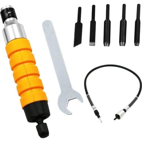 8 Pcs/Set Electric Chisel Carving Tools Set Portable Furniture Wood Carving Tool with 5 Carving Tips Wrench Flexible ShaftHot