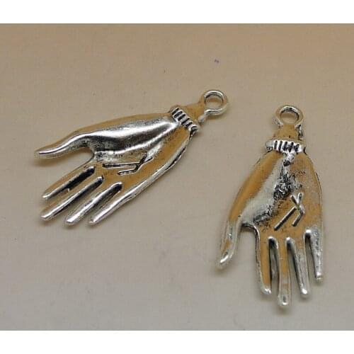 ALYMMO 3pcs/lot Vintage Silver Hand Charms 40x16mm DIY Jewelry Findings