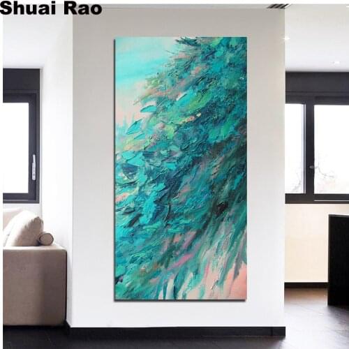 55x110 diamond embroidery abstract Green Leaves Tree diamond painting full drill square round diamond moaic home decoration