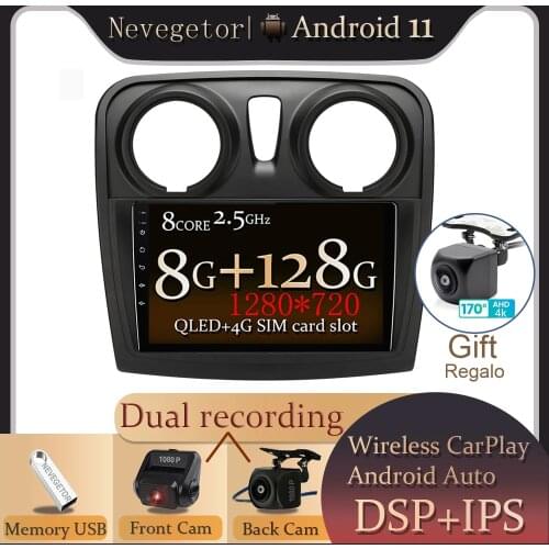 8inch android 10.0 Car radio multimedia For Dacia Lodgy Logan Duster Sandero Renault Captur/Lada/Xray DVD gps navigation DSP 4GB