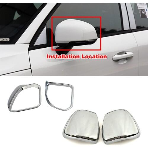For Volvo XC40 2019 2020 2021 Chrome Color Exterior Rearview Mirror Side Mirror Rain Visor Protector Trim