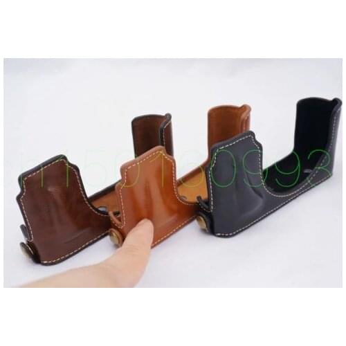 New PU Leather Camera Bottom Case Cover Half Body Set Bag For Leica D-LUX(109) Camera