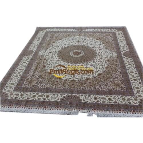Floral Design Pure Wool Hand Knotted Rug French Savonnerie Hand Knotted Wool Pile Oriental Rug Classic Knitting