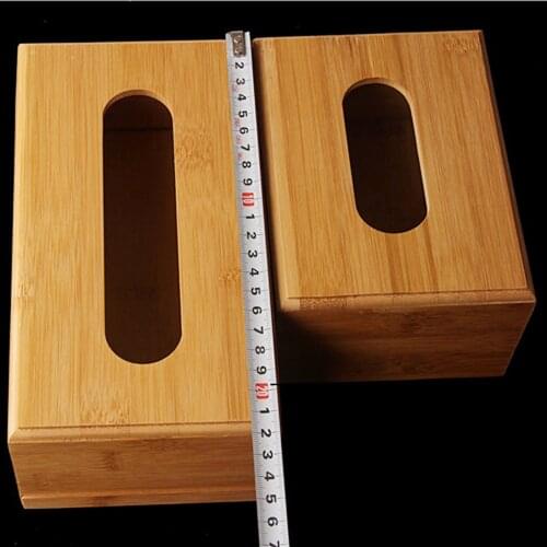 Decorative Bamboo Tissue Box Paper Dispenser Container Desk Kitchen Home Office