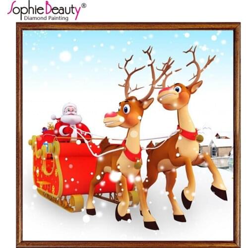 Sophie Beauty New Diy Round Square Diamond Painting Cross Stitch Beaded Embroidery Handcraft Mosaic Missing Reindeer Home Arts