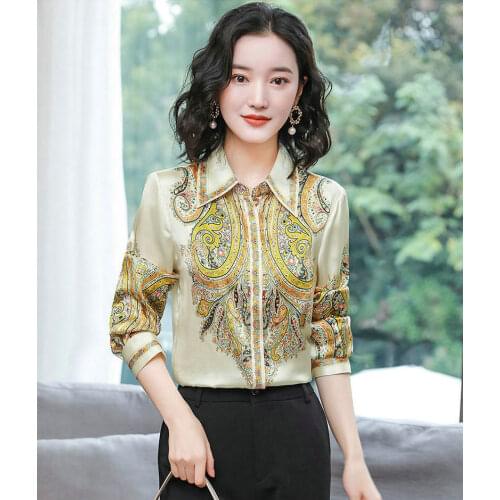 Kissly Zhao Womens Satin Shirts