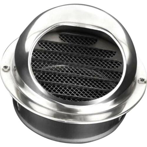 Round Air Vent Grille 1pc Stainless Steel Round Bull Nosed External Extractor Wall Vent Outlet Hood Exhaust Cap