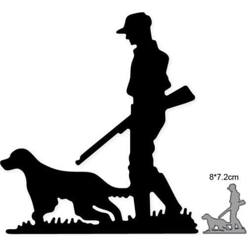 Metal Cutting Dies Cut Mold Dog Hunter Grass Lawn Decoration Scrapbook Paper Craft Knife Mould Blade Punch Stencils dies