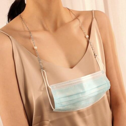 Fashion Clip Baroque Pearl Beads Reading Glasses Chain Non Slip Eyeglasses Mask Lanyard Strings Neck Strap Eyewear Rope Accessor