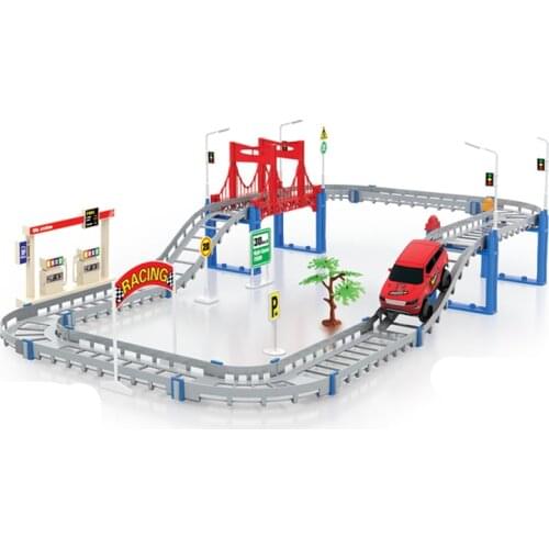 Solt Rail car toys set Roller Coaster Vehicle toys Multilayer Electric Track car set Toys for Children kids Birthday Xmas toys