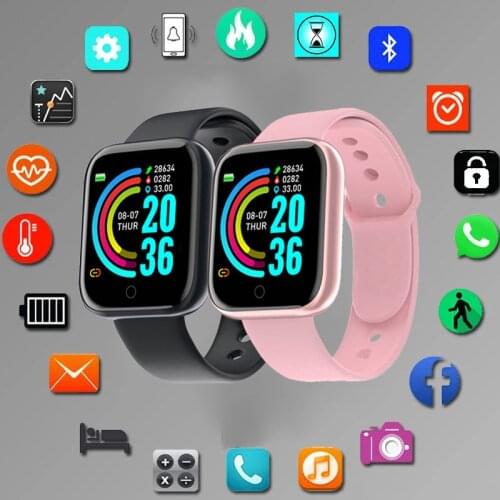 Y68 Wristwatch Color Screen Smart Sport Bracelet Activity Running Tracker Heart Rate For Children Men Women Smart Watch Hours