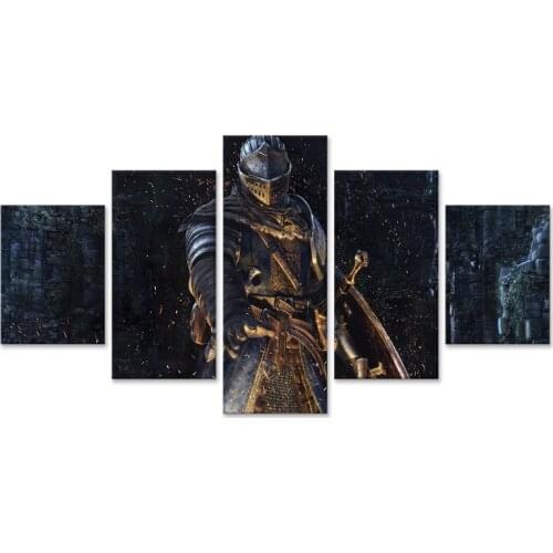 Game Dark Souls Remastered Prints Painting Picture Wall Art 5 Panel Home Decor Modular Modern Canvas Paintings
