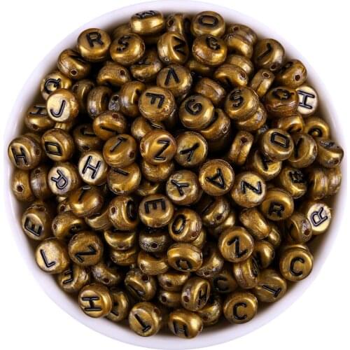 New Arrival Acrylic Black Color Letter Beads Circle Round Letter Alphabet Beads For DIY Bracelet Jewelry Making