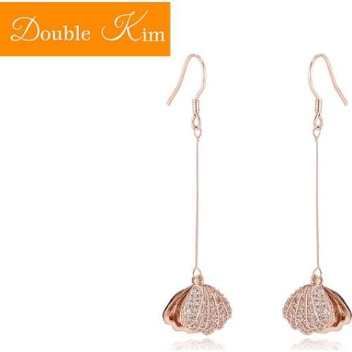 Peael Shell Stud Earrings Rose Gold Earring Antiallergic No Harm To Skin Fashion Trendy Jewelry Gift