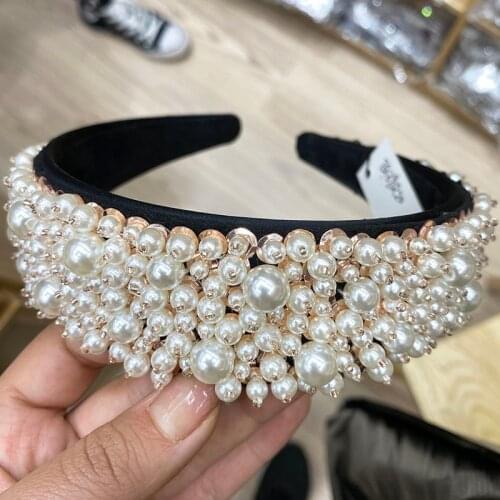 Beaded headband Pearl Headband Velvet Headband Girl Retro Headband Headdress and Crown Crystal Headband Women
