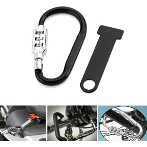 Bike Helmet Lock Buckle Scooter Anti-theft Open Face Helmet Lock Fastener Lock T-bar 3-Digit Combination Safety Bicycle Riding
