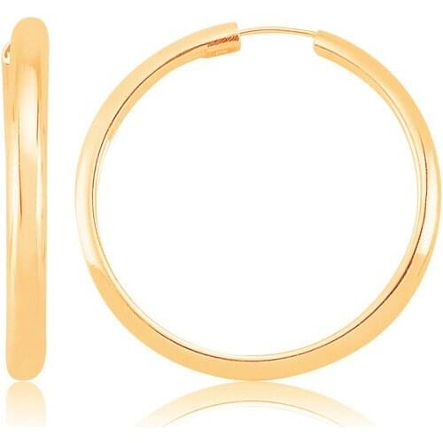 Stylish Earrings 925 Sterling Silver Circle Jewelry For Women Rose Gold Plated Hoop Earrings