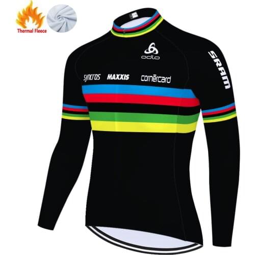 Team Scottes-Rc jersey ciclismo 2020 long sleeve Winter Thermal Fleece Bike Clothing Bicycle cycling jersey for men women