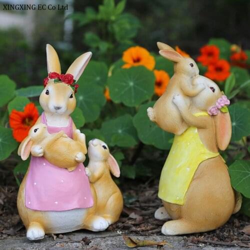 Patio Gardening Ornaments Cartoon Small Animals Creative Cute Resin Rabbit Ornaments Ornaments Landscape Props Accessories