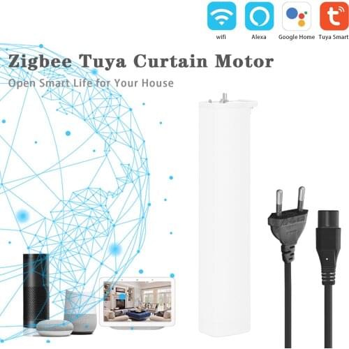 Tuya WIFI Intelligent Curtain Motor Ultra Quiet Electric Wireless Remote Control Voice Control Compatible with Alexa Google Home