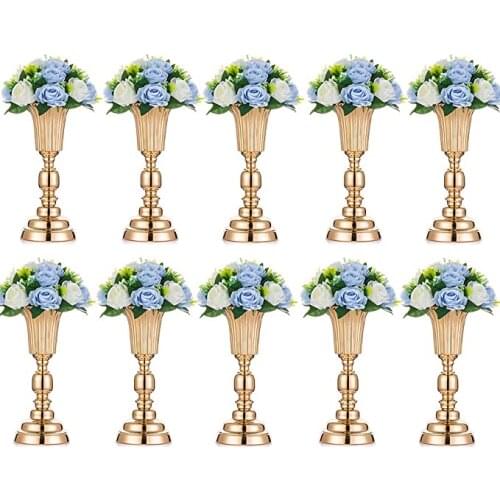 37.2cm Height Versatile Metal Wedding Centerpieces Vase, Metal Trumpet Vase for Wedding Party Dinner Centerpiece Event for Anniv