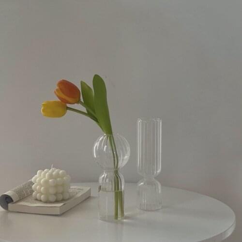 Flower Vase for Modern Home Decor Glass Vase Rustic Tabletop Terrarium Table Ornaments Decorative Vase Nordic