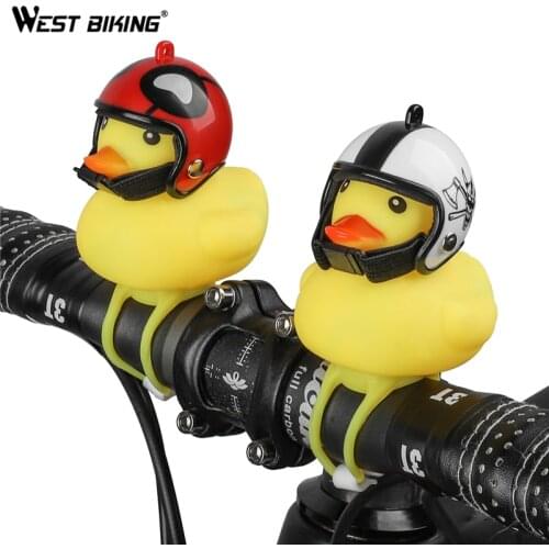 West Biking Mini Bicycle Light Yellow Duck Helmet Bike Bell Child Toy Cycling Accessories Safe Warning Moto Road MTB Bike Light