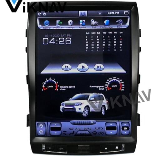 Vertical screen car radio stereo multimedia player for Toyota Land Cruiser LC200 2007-2015 DVD player GPS navigation auto A/C