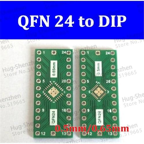 High quality 10pcs/lot QFN24 to DIP24 Adapter PIN Pitch 0.5 0.65mm PCB Board Converter /DIP Converter