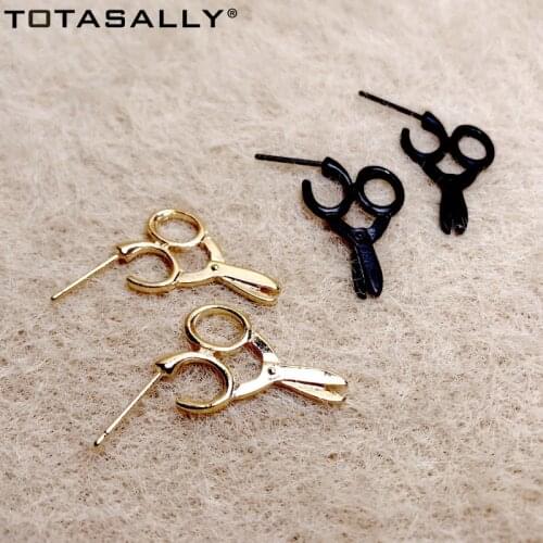 TOTASALLY cuty Chic Earrings Fashion 3colors Mini Alloy Mini Scissors Stud Earrings Lady Stars Party Jewelry Dropship