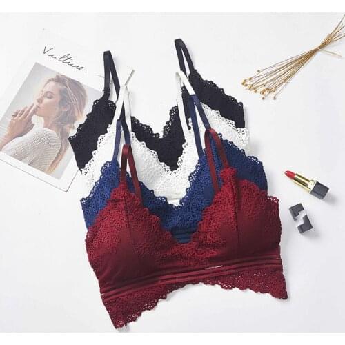 Women Tube Top Female Underwear Fashion Lace Bra Sexy Wrapped Chest Wire Free Bra Lingerie