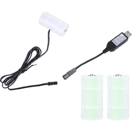 1.1m USB to 1.5V 3V 4.5V 6V C Cell Battery Eliminator Can Replace 1-4pcs 1.5V C Alkaline Batteries for Lamp Toy