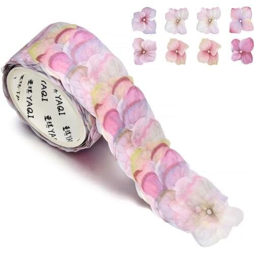 1 Roll Flower Petal Washi Tape Masking Tape Decorative Decals DIY Petal Stickers for Scrapbooking Diary WWO66