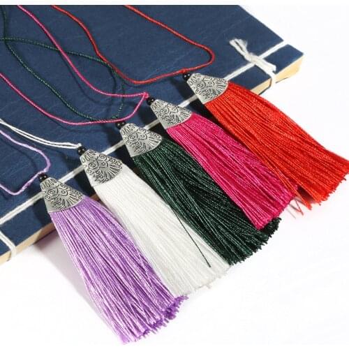 1pcs Metal Alloy Fish Mouth Cap Cotton Short Silk Tassels For DIY Crafts Handmade Charms Pendant Decoration Jewelry Accessories