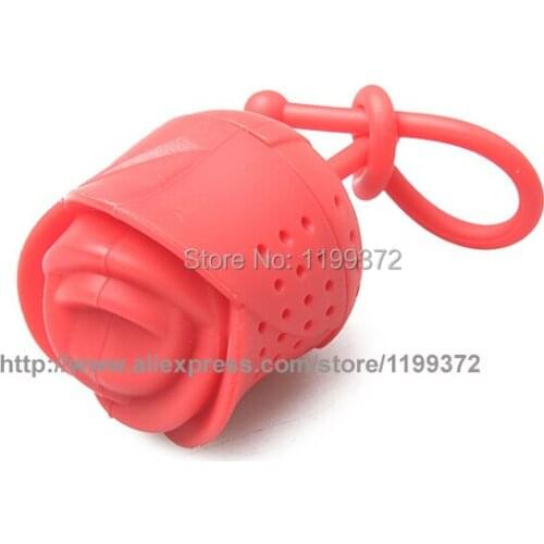 1000pcs/lot Cute Creative Silicone Rose Design Loose Tea Leaf Strainer Herbal Spice Infuser Teapot Tea Filter Color Mixed