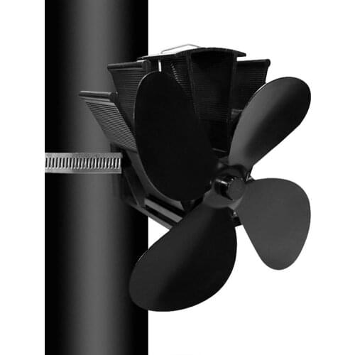 4 Blade Universal Fireplace Fan Heat Powered Stove Fan For Wood Log Burner Fireplace #W0