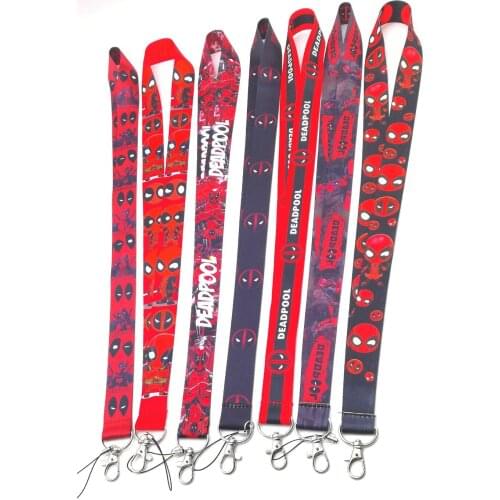 60 pcs /Wholesale lot cartoon Deadpool Necklace Strap Lanyards Cell Phone PDA Key ID Strap Charms LX-002