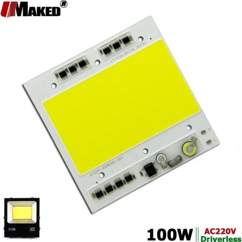 AC 220V LED COB 100W 107X106MM LED PCB Floodlight Module Aluminum plate White/Warm COB Chips Smart IC Driver For Spotlight Lamp