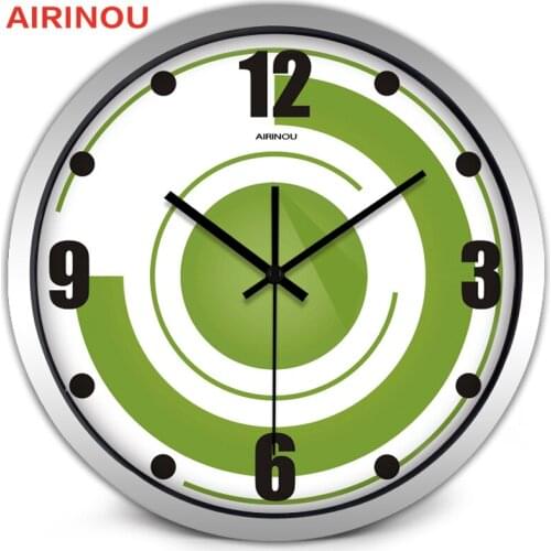 Airinou Circular Creative Abstract Modern Living Room Wall Clock Nordic Green Circle Character Bedroom Large Quartz Clock