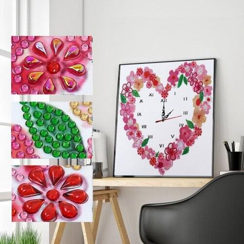 Diamond Painting Clocks Wall Clock DIY Special Shaped Drill Diamond Art Clock Cross Stitch Diamond Embroidery Kit New Home Decor