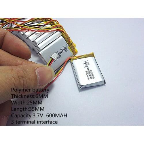 Free shipping)Polymer lithium battery 3.7 V, 602535 062535 can be customized wholesale CE FCC ROHS MSDS quality certification