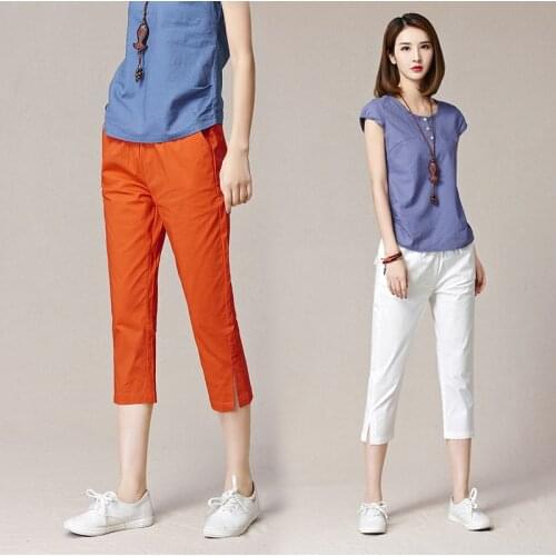Harem Pants Capris for Women Trousers Woman Plus Size Streetwear Summer 2021 Womens Pants Female Candy Color High Waist