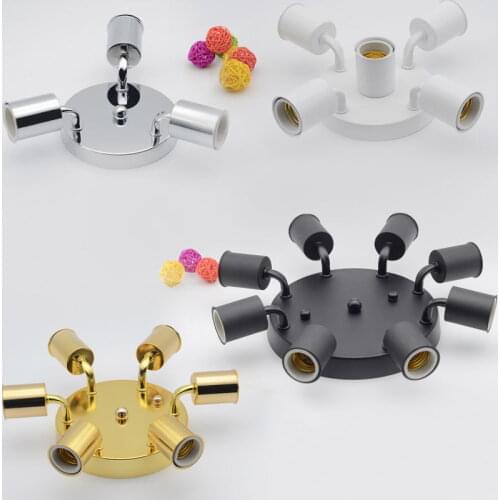 E27 Ceramic screw multi-heads lamp holder Bend tube Ceiling Lamp living room restaurant aisle wall Light fixture accessories