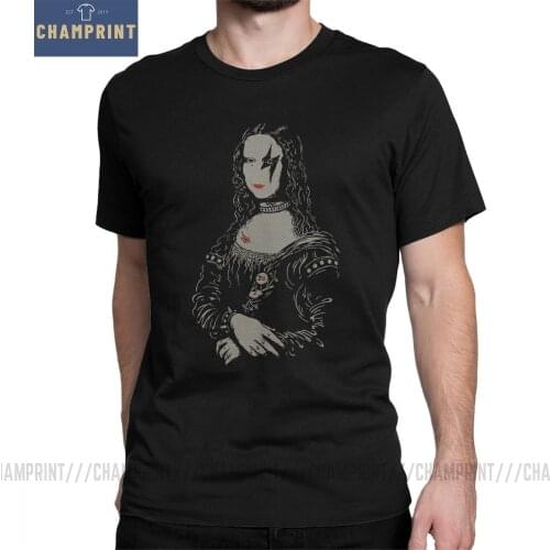 Men T Shirt Renaissance Rocks Mona Lisa Funky Short Sleeved Tees Round Neck Tops 100% Cotton Plus Size T-Shirts